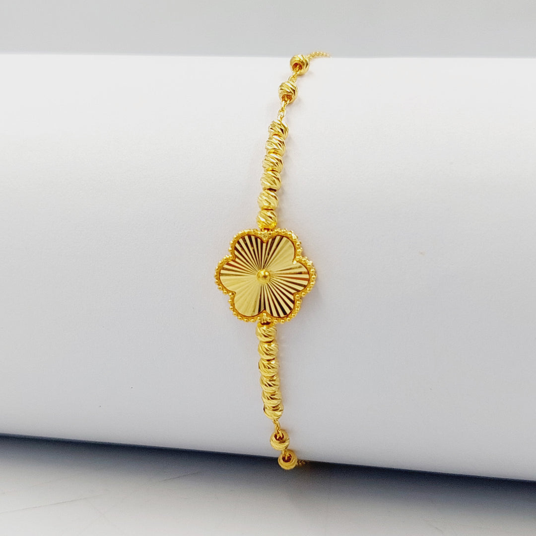 21K Gold Deluxe Rose Bracelet by Saeed Jewelry - Image 3