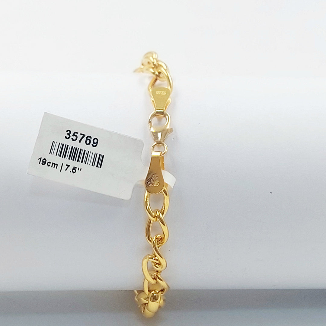 Deluxe Paperclip Bracelet Made of 21K Gold by Saeed Jewelry 