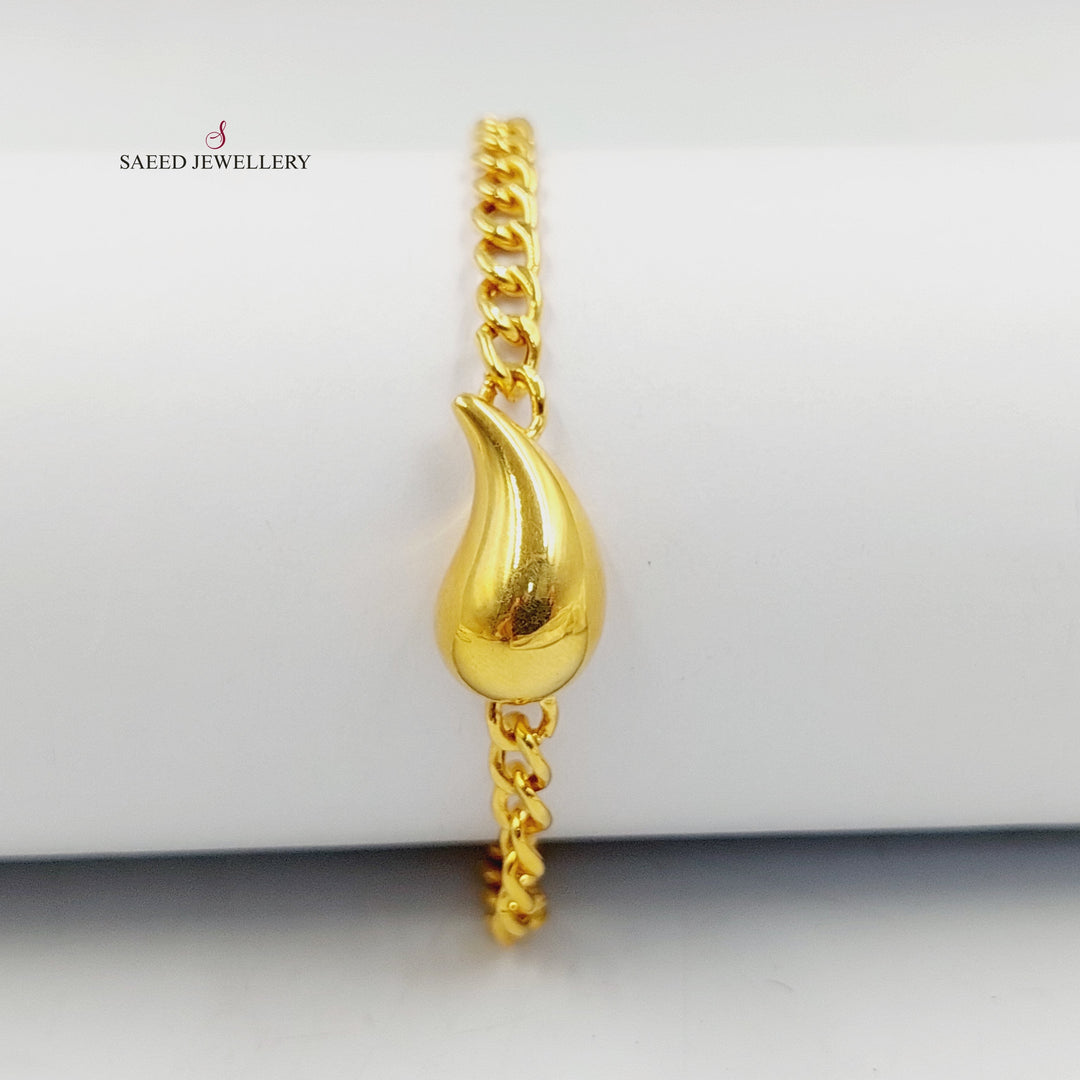 21K Gold Deluxe Almond Bracelet by Saeed Jewelry - Image 1