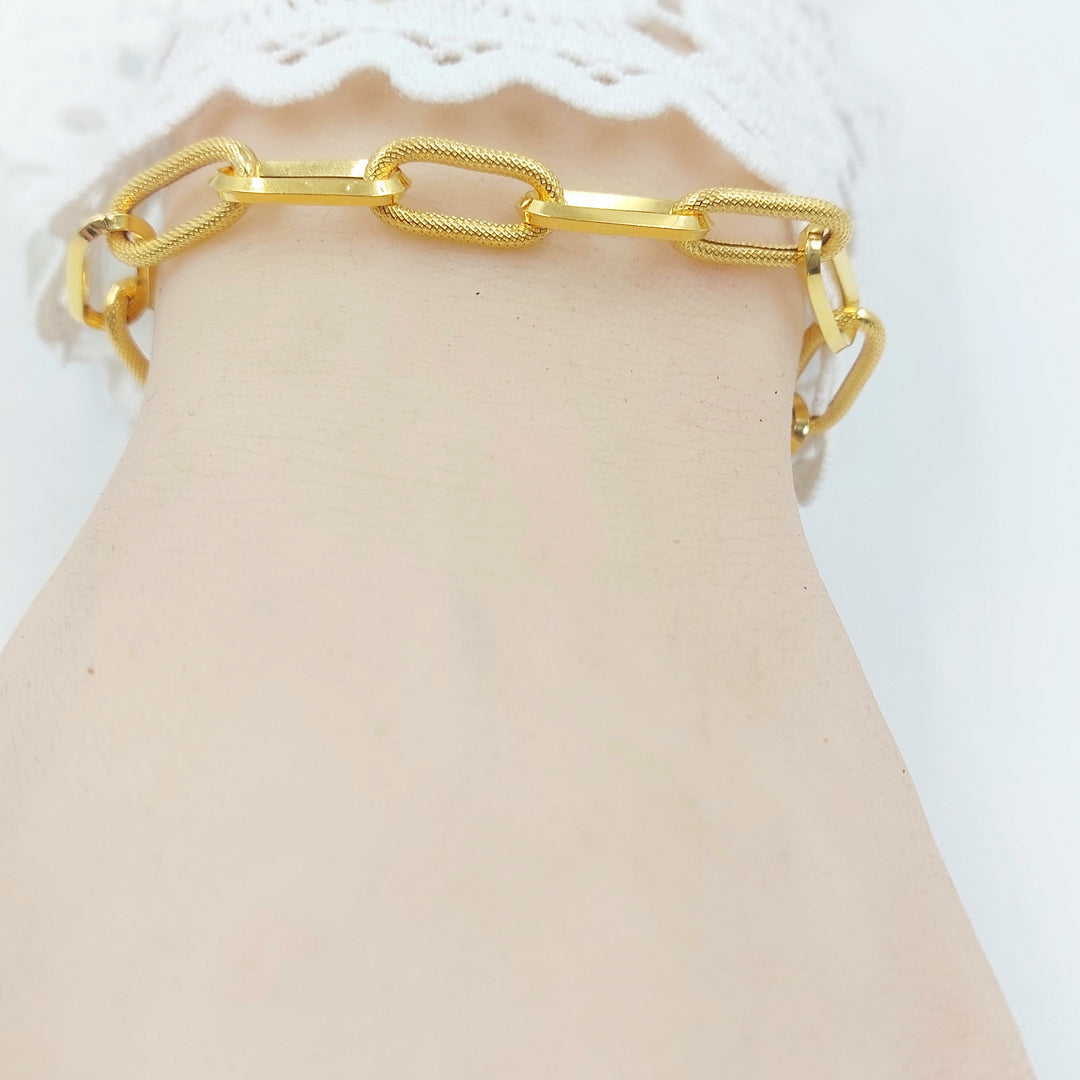 Deluxe Paperclip Bracelet Made of 21K Gold by Saeed Jewelry 