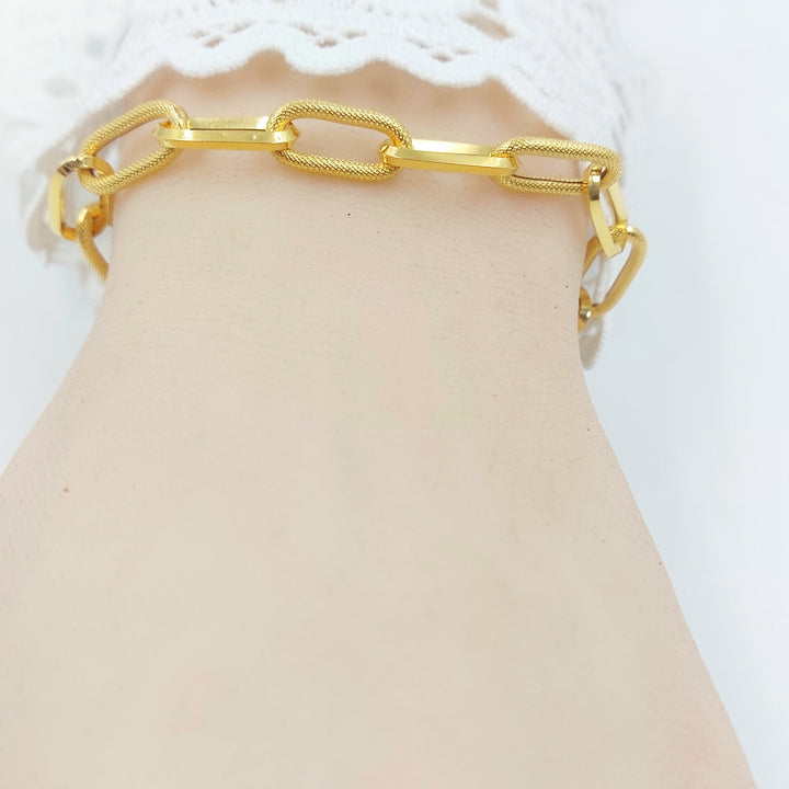 Deluxe Paperclip Bracelet Made of 21K Gold by Saeed Jewelry 