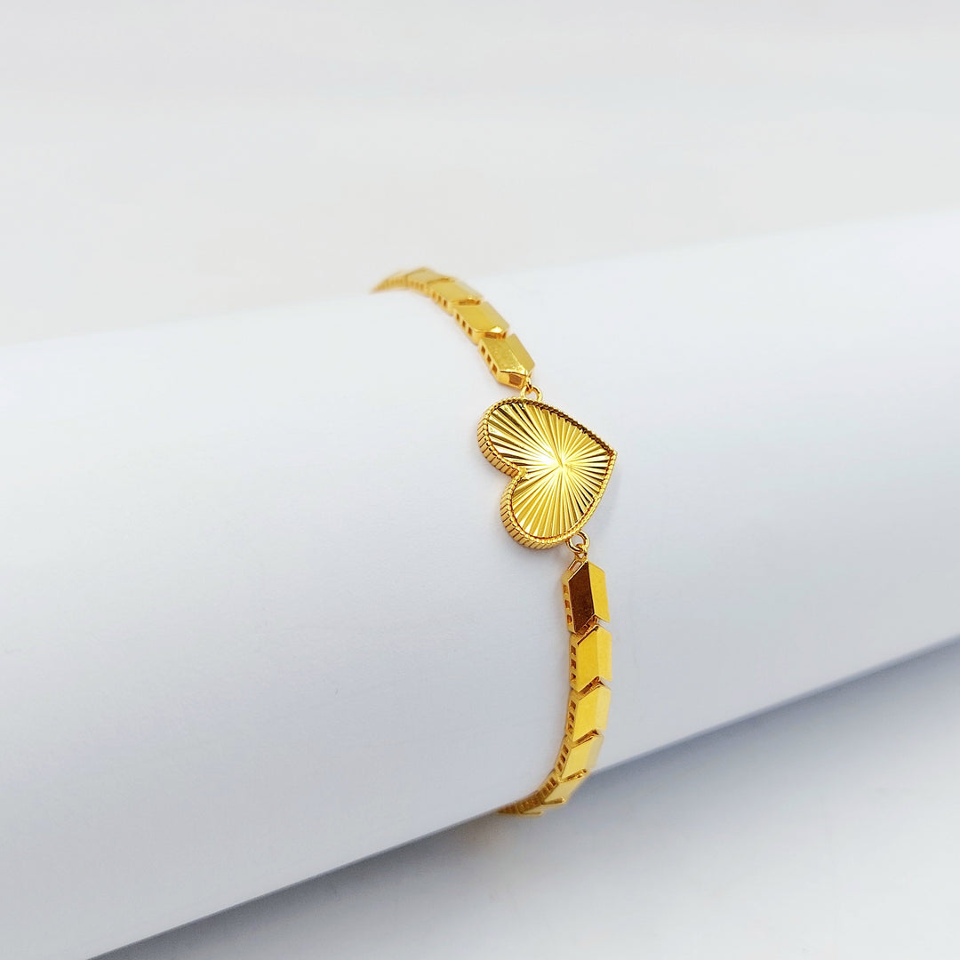 Deluxe Heart Bracelet Made of 21K Gold by Saeed Jewelry 