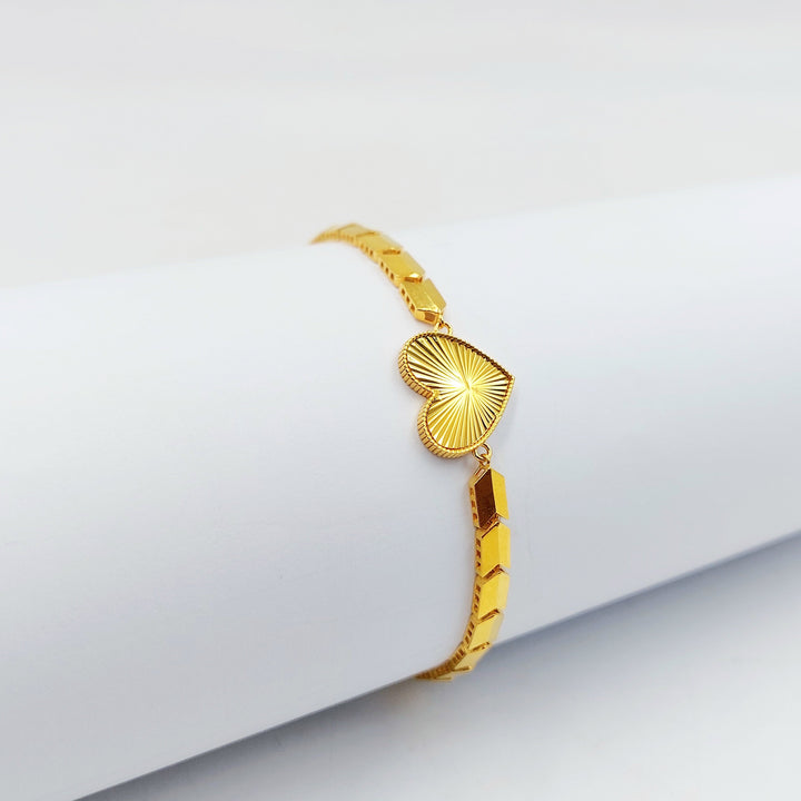 Deluxe Heart Bracelet Made of 21K Gold by Saeed Jewelry 