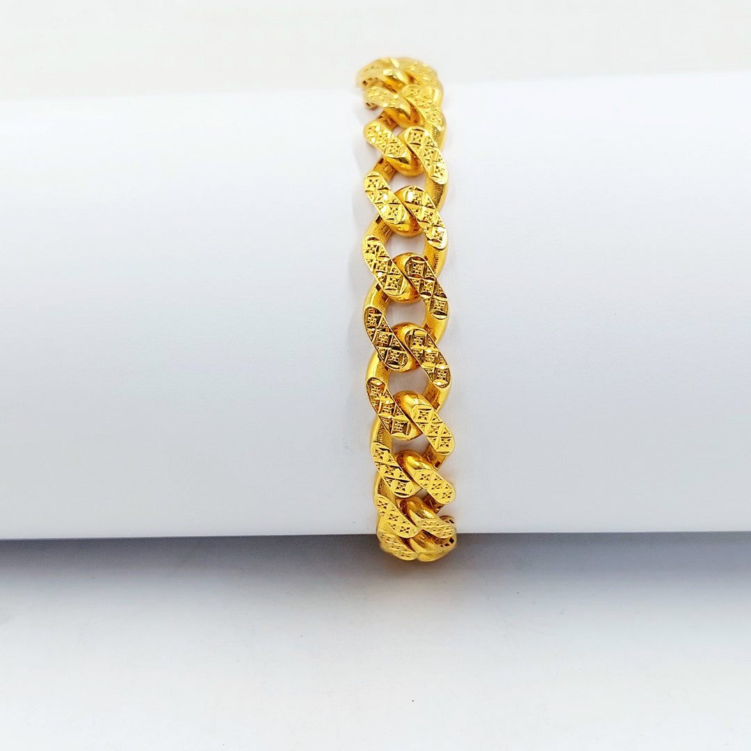 Deluxe Cuban Links Bracelet Made of 21K Gold by Saeed Jewelry 