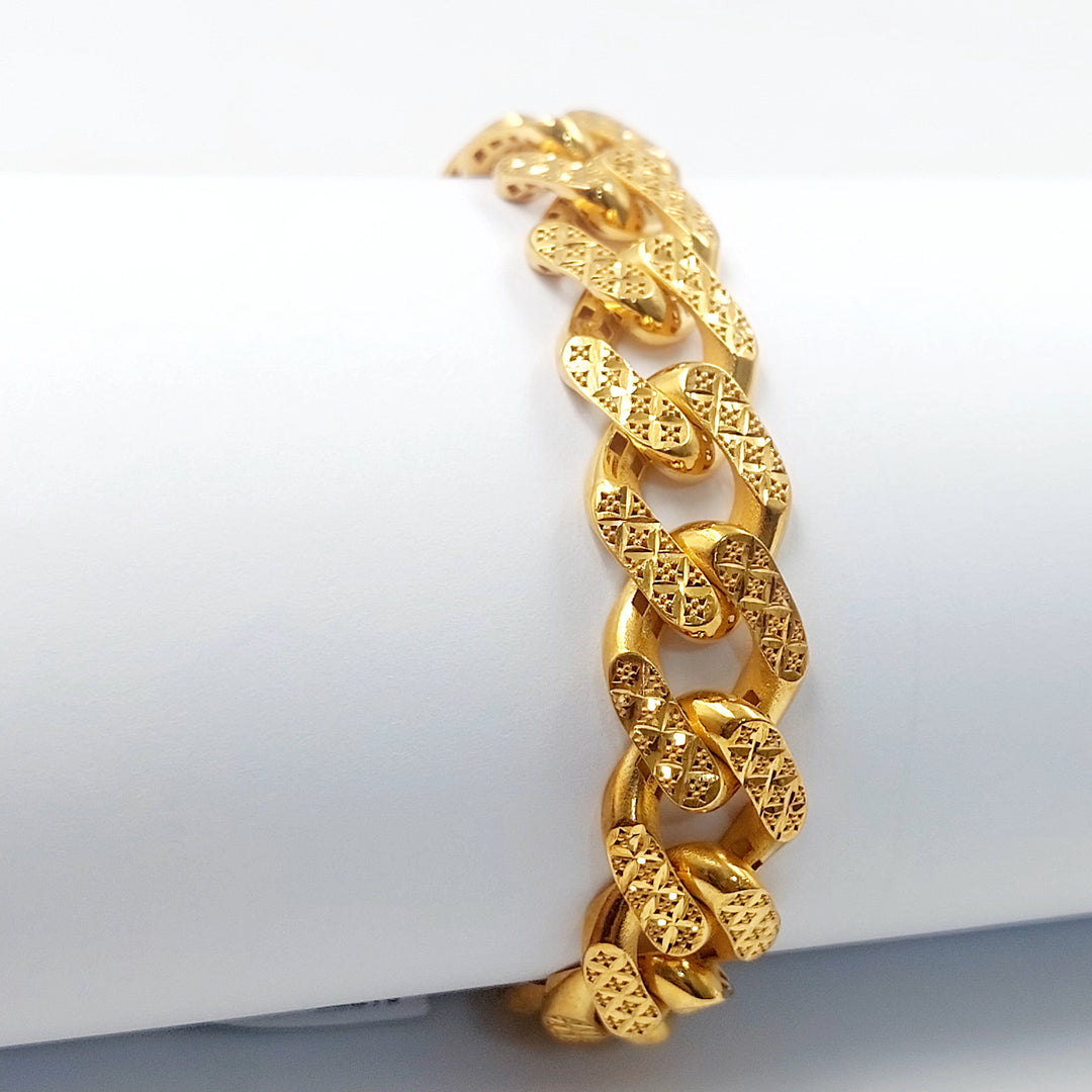 Deluxe Cuban Links Bracelet Made of 21K Gold by Saeed Jewelry 