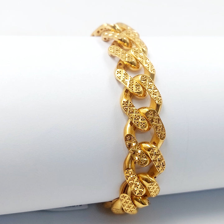 Deluxe Cuban Links Bracelet Made of 21K Gold by Saeed Jewelry 