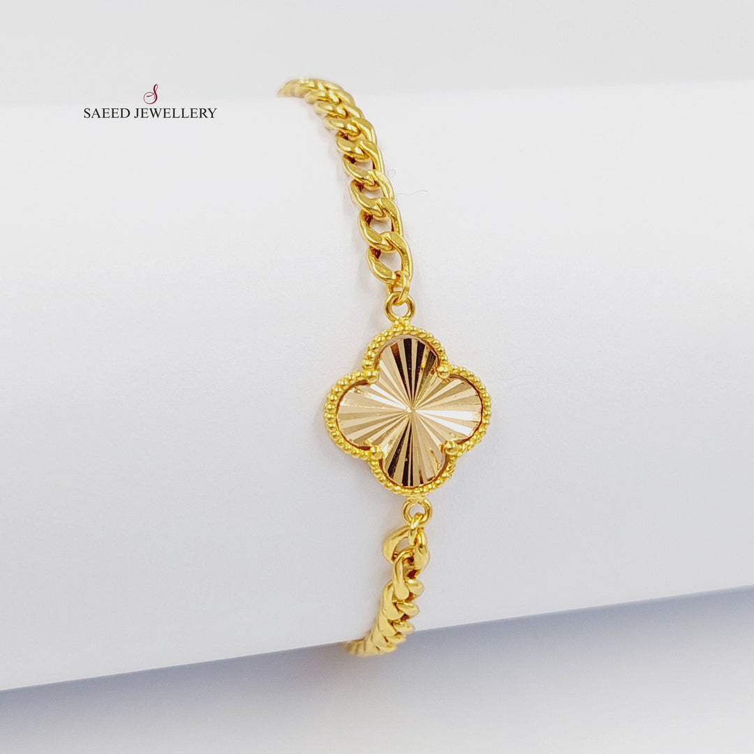 Deluxe Clover Bracelet Made of 21K Gold by Saeed Jewelry 