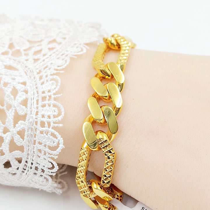 Deluxe Cuban Links Bracelet Made of 21K Gold by Saeed Jewelry 