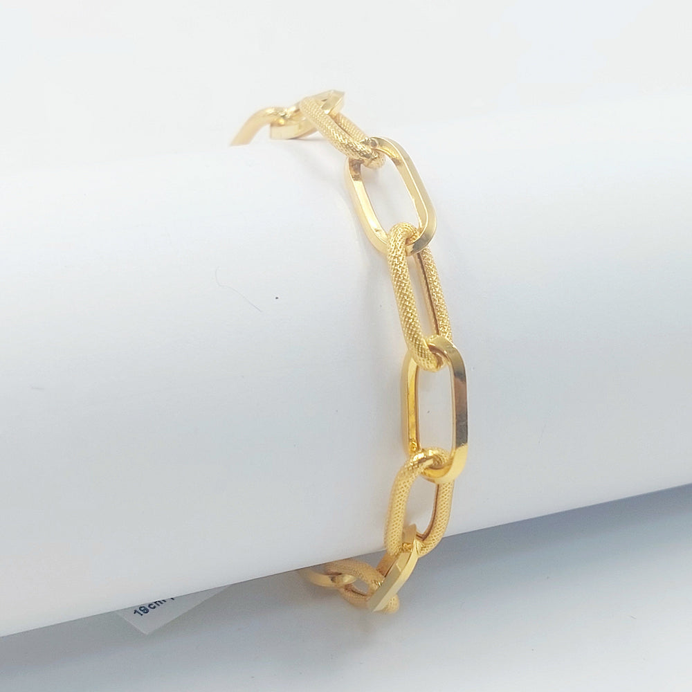 Deluxe Paperclip Bracelet Made of 21K Gold by Saeed Jewelry 