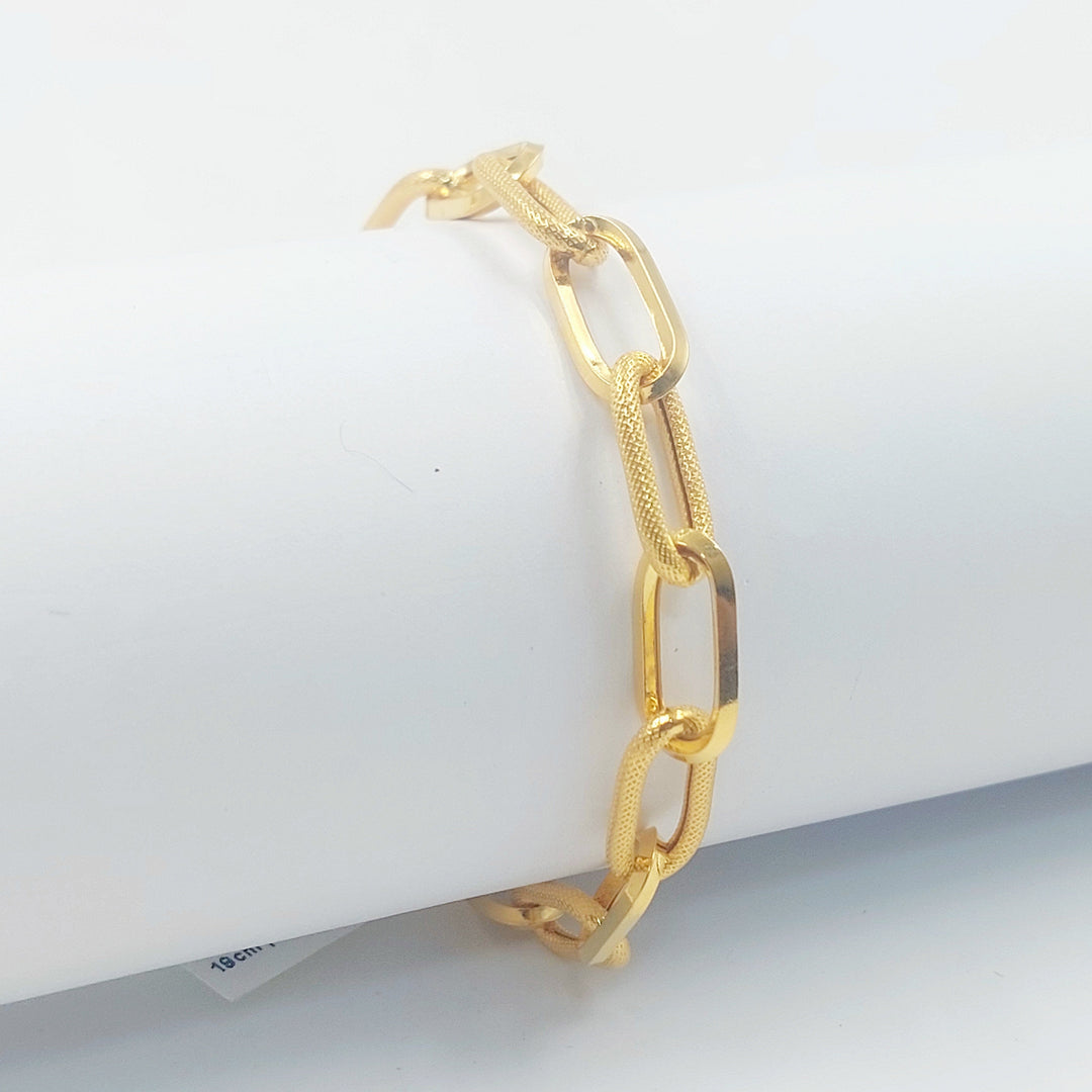 Deluxe Paperclip Bracelet Made of 21K Gold by Saeed Jewelry 