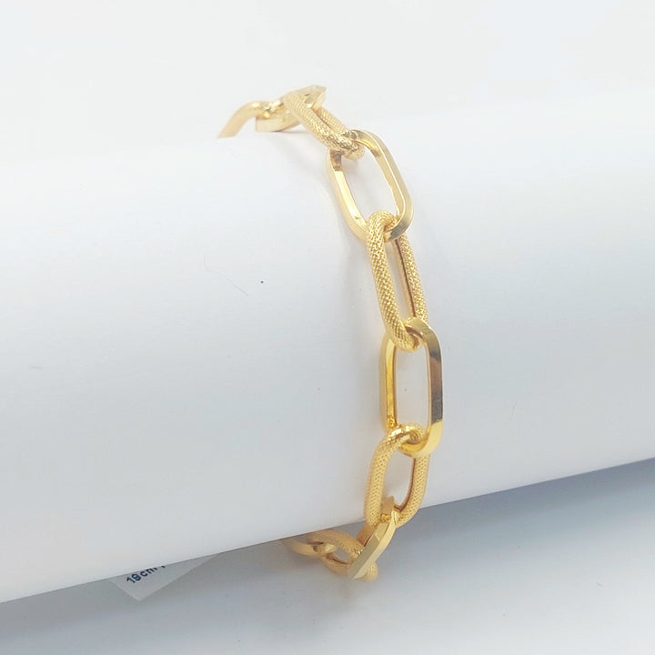 Deluxe Paperclip Bracelet Made of 21K Gold by Saeed Jewelry 