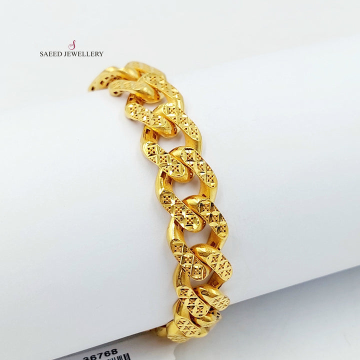 Deluxe Cuban Links Bracelet Made of 21K Gold by Saeed Jewelry 