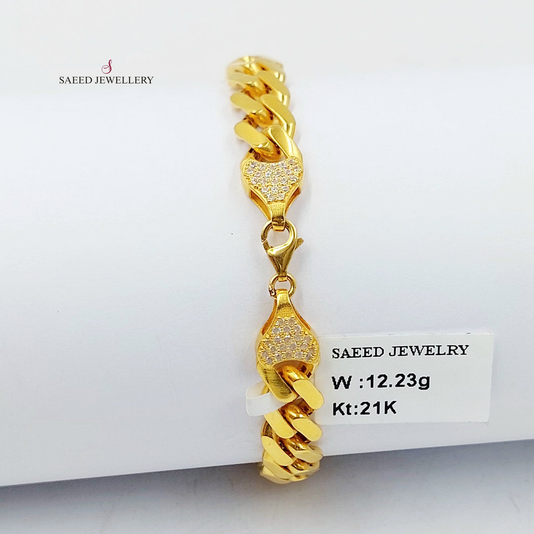 Deluxe Cuban Links Bracelet Made of 21K Gold by Saeed Jewelry 