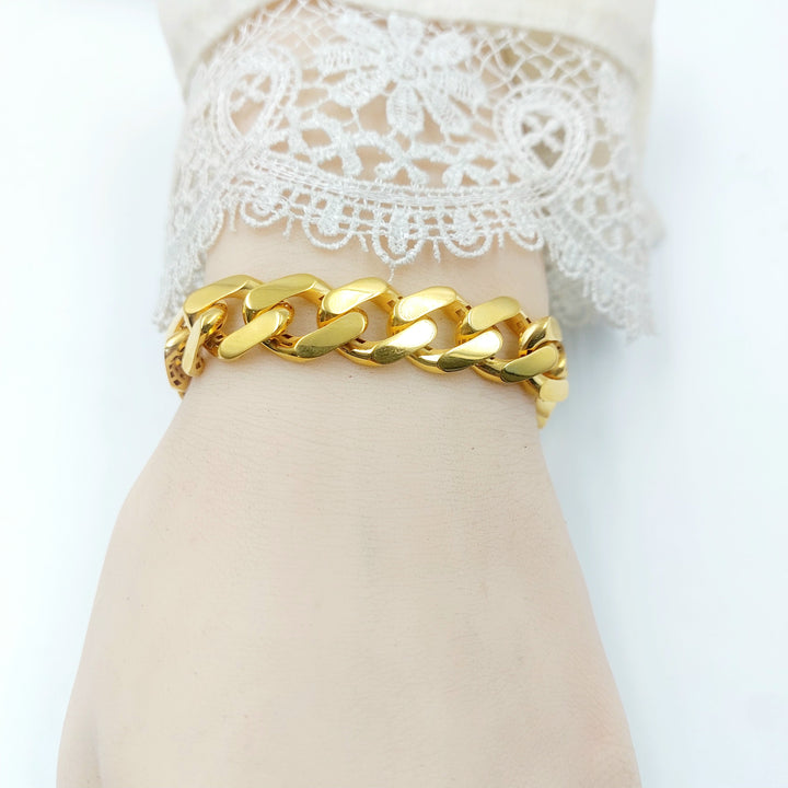 Deluxe Cuban Links Bracelet Made of 21K Gold by Saeed Jewelry 