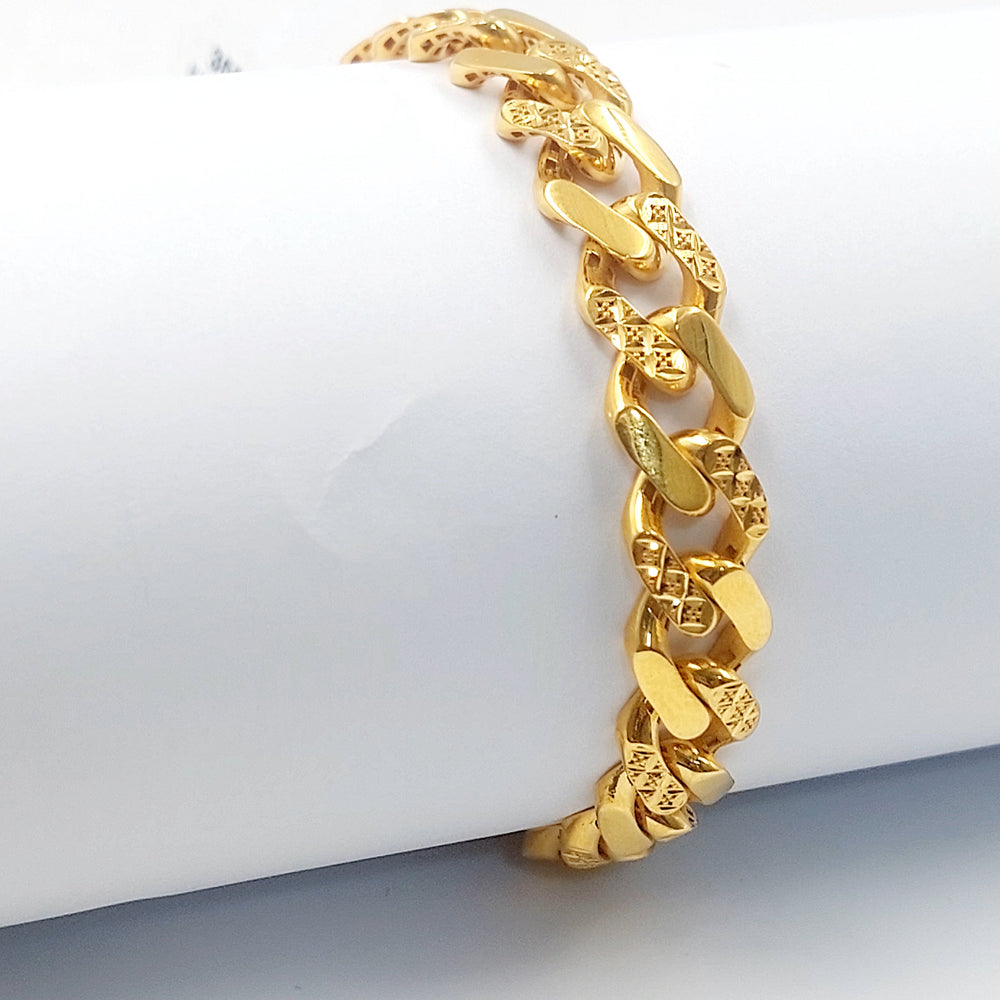 Deluxe Cuban Links Bracelet Made of 21K Gold by Saeed Jewelry 