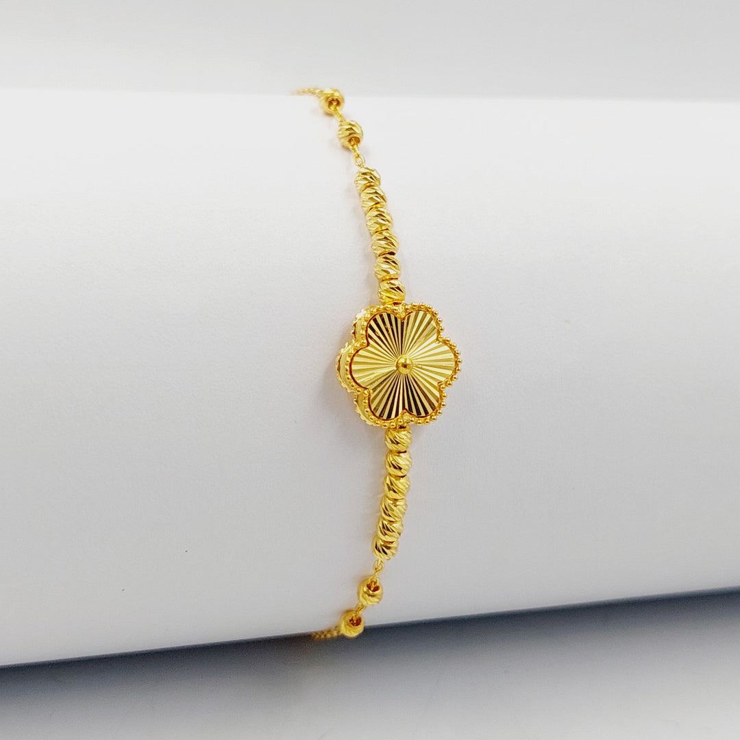 21K Gold Deluxe Rose Bracelet by Saeed Jewelry - Image 4