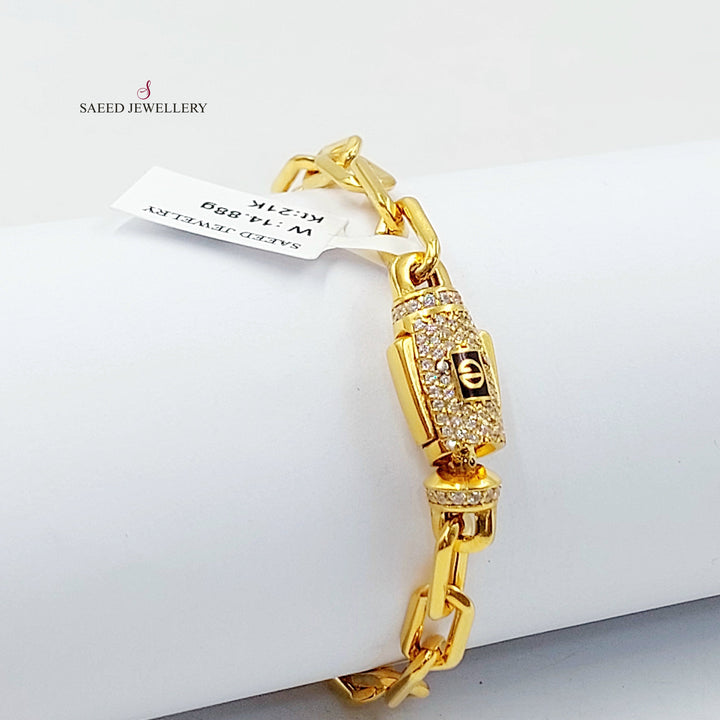 Deluxe Paperclip Bracelet Made of 21K Gold by Saeed Jewelry 