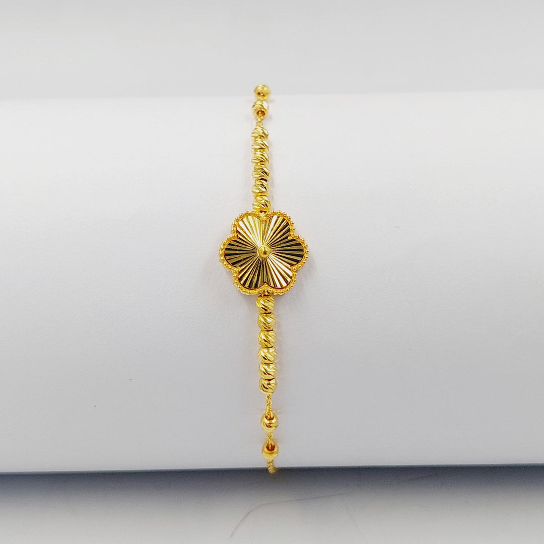 21K Gold Deluxe Rose Bracelet by Saeed Jewelry - Image 5