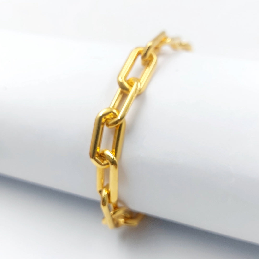 Deluxe Paperclip Bracelet Made of 21K Gold by Saeed Jewelry 