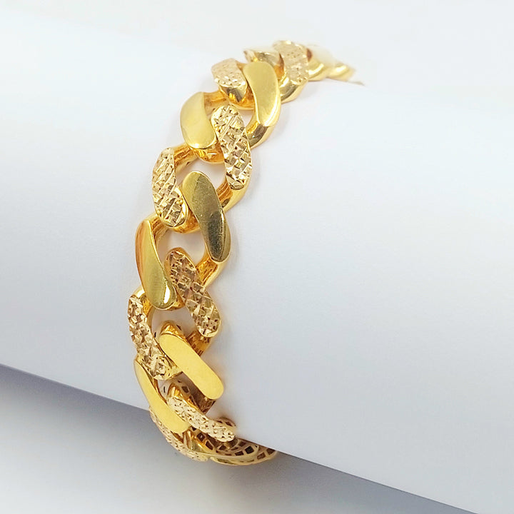 Deluxe Cuban Links Bracelet Made of 21K Gold by Saeed Jewelry 