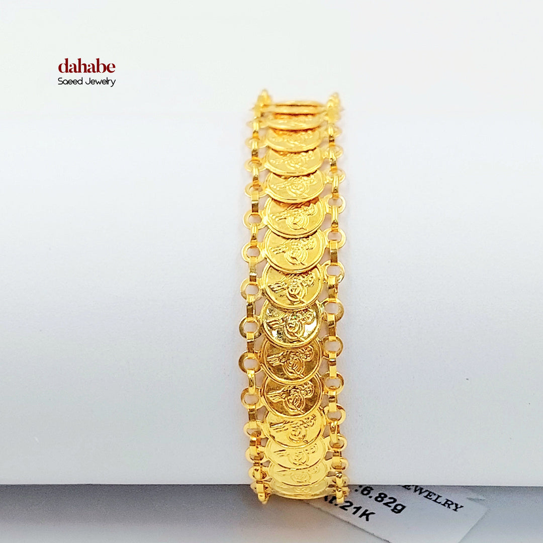 Eighths Rashadi Bracelet Made of 21K Gold by Saeed Jewelry 