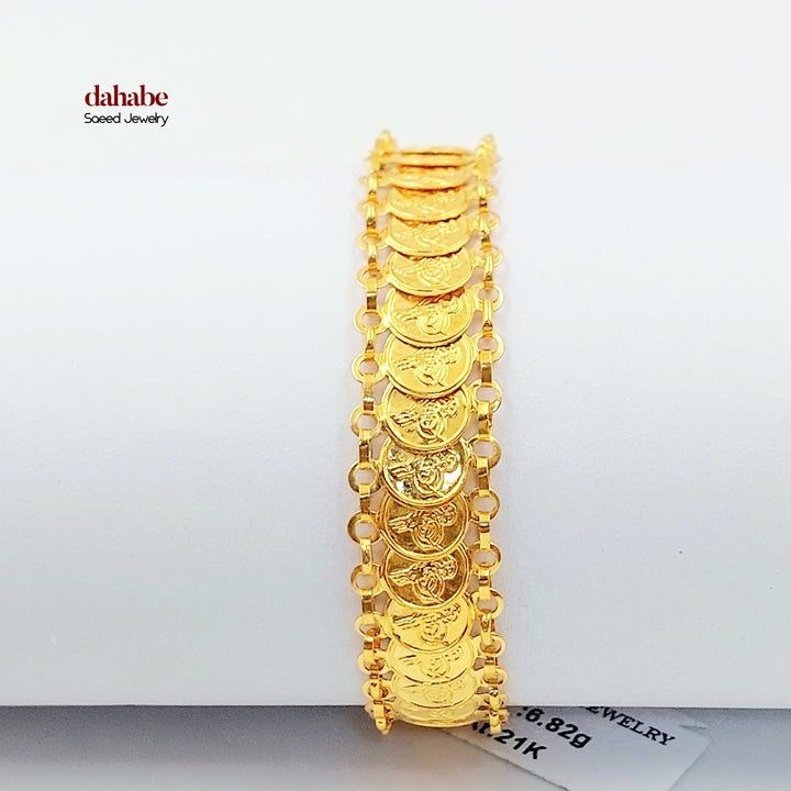 Eighths Rashadi Bracelet Made of 21K Gold by Saeed Jewelry 