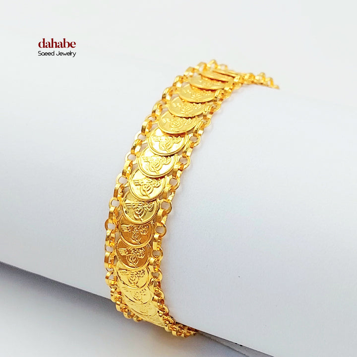 Eighths Rashadi Bracelet Made of 21K Gold by Saeed Jewelry 
