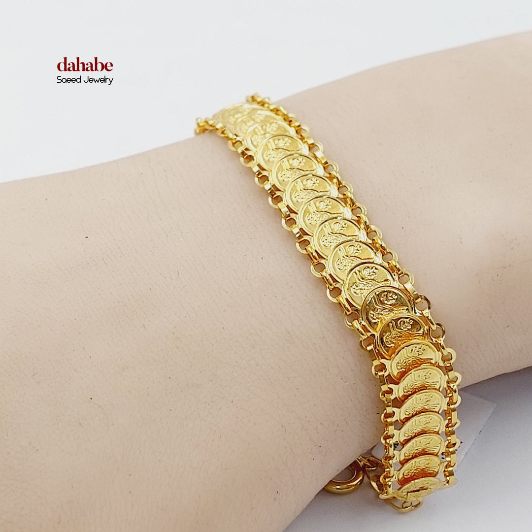 Eighths Rashadi Bracelet Made of 21K Gold by Saeed Jewelry 