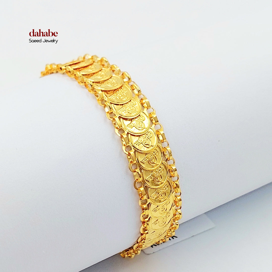 Eighths Rashadi Bracelet Made of 21K Gold by Saeed Jewelry 