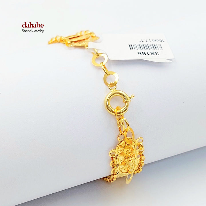 Eighths Rashadi Bracelet Made of 21K Gold by Saeed Jewelry 