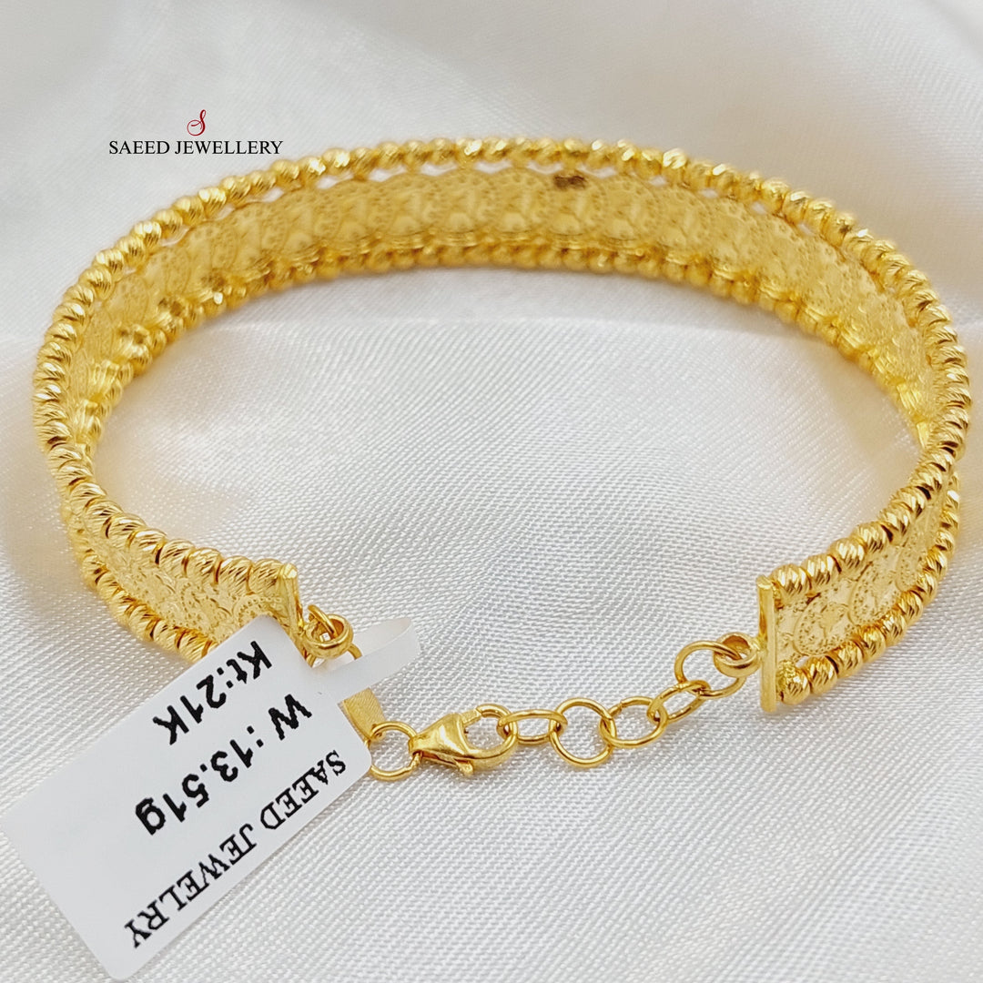 21K Gold Eighths Bracelet by Saeed Jewelry - Image 4