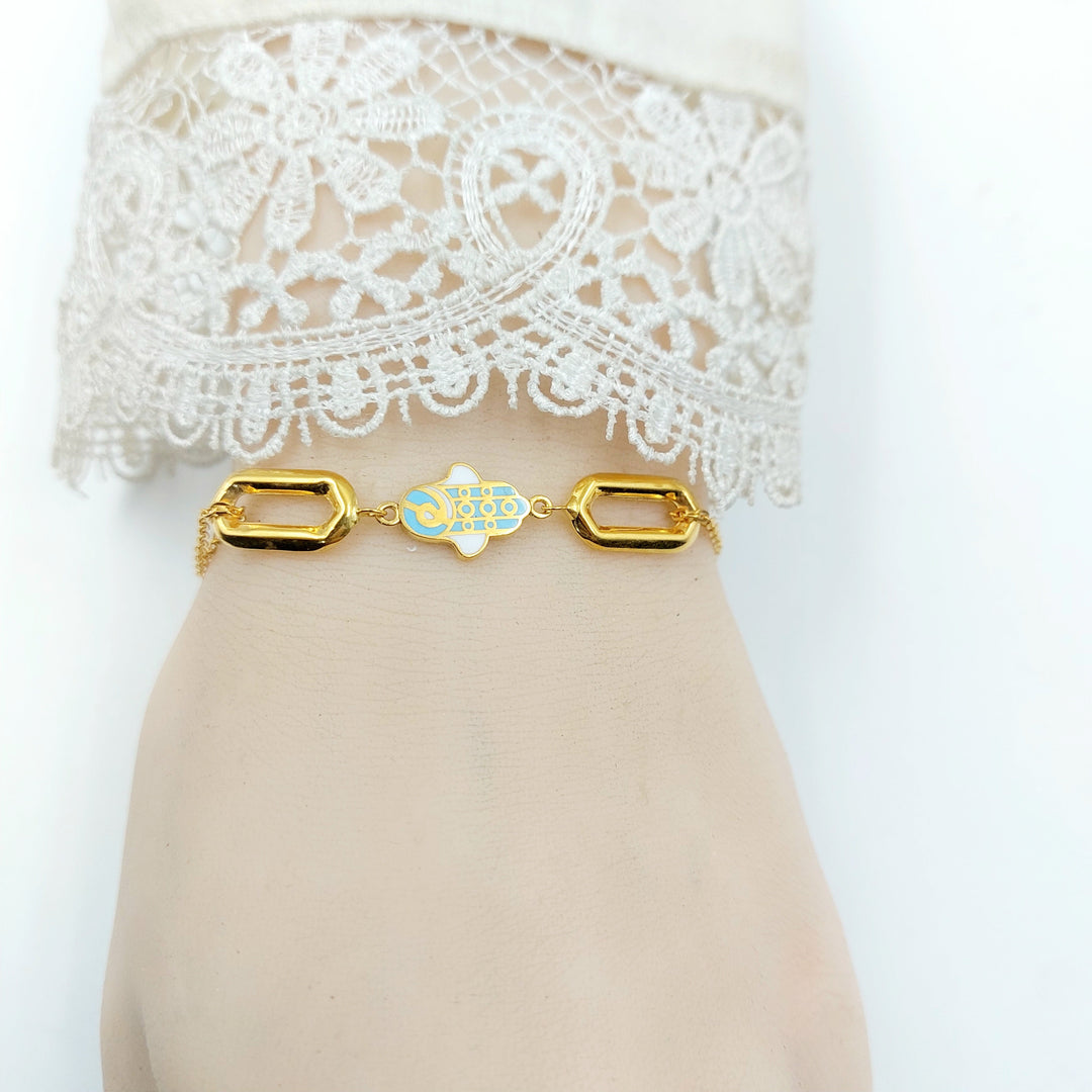 Enameled Deluxe Bracelet Made of 21K Gold by Saeed Jewelry 