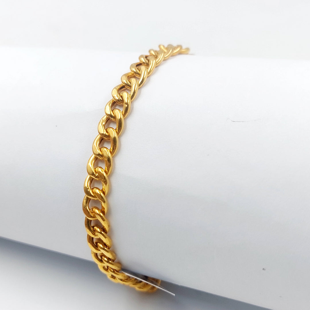 Enameled Cuban Links Bracelet Made of 21K Gold by Saeed Jewelry 