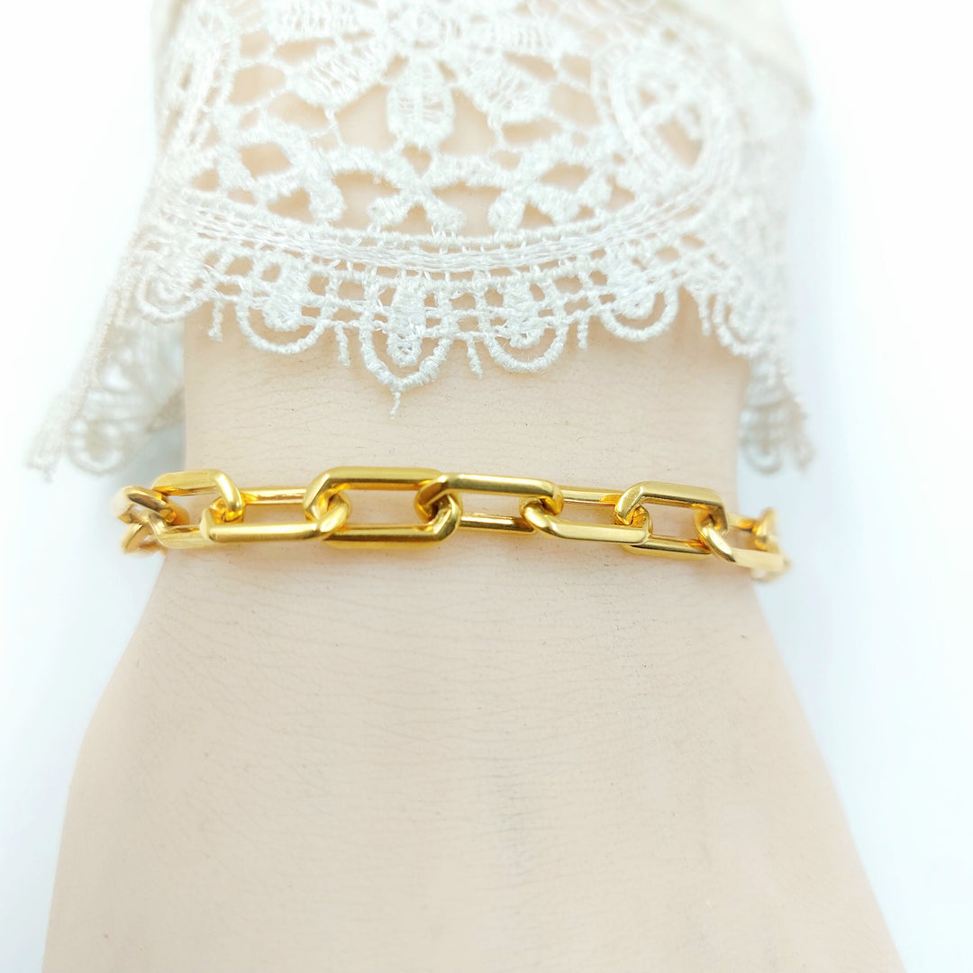 Enameled Paperclip Bracelet Made of 21K Gold by Saeed Jewelry 