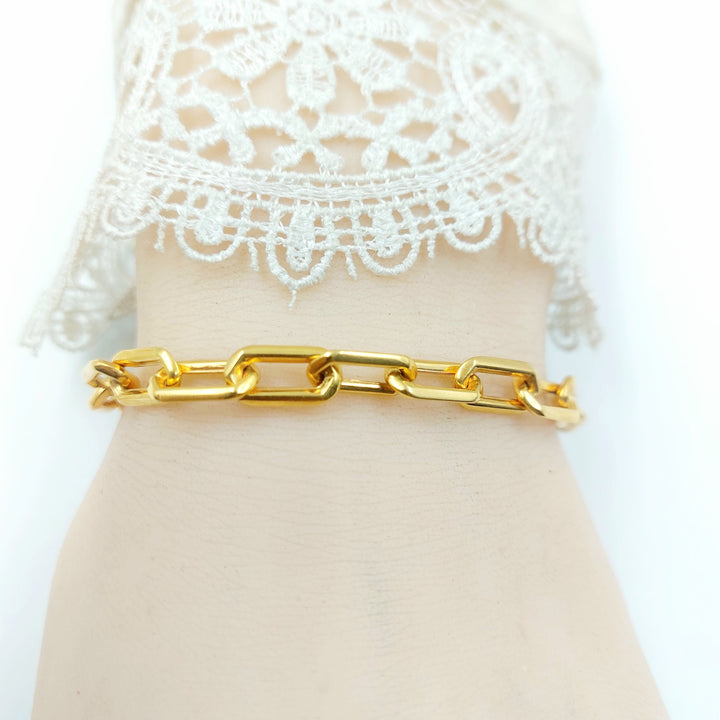 Enameled Paperclip Bracelet Made of 21K Gold by Saeed Jewelry 