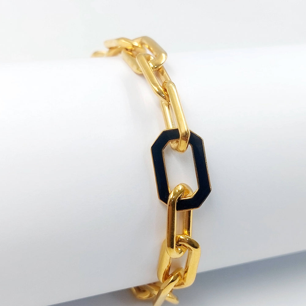 Enameled Paperclip Bracelet Made of 21K Gold by Saeed Jewelry 