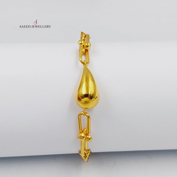 21K Gold Enameled Almond Bracelet by Saeed Jewelry - Image 2