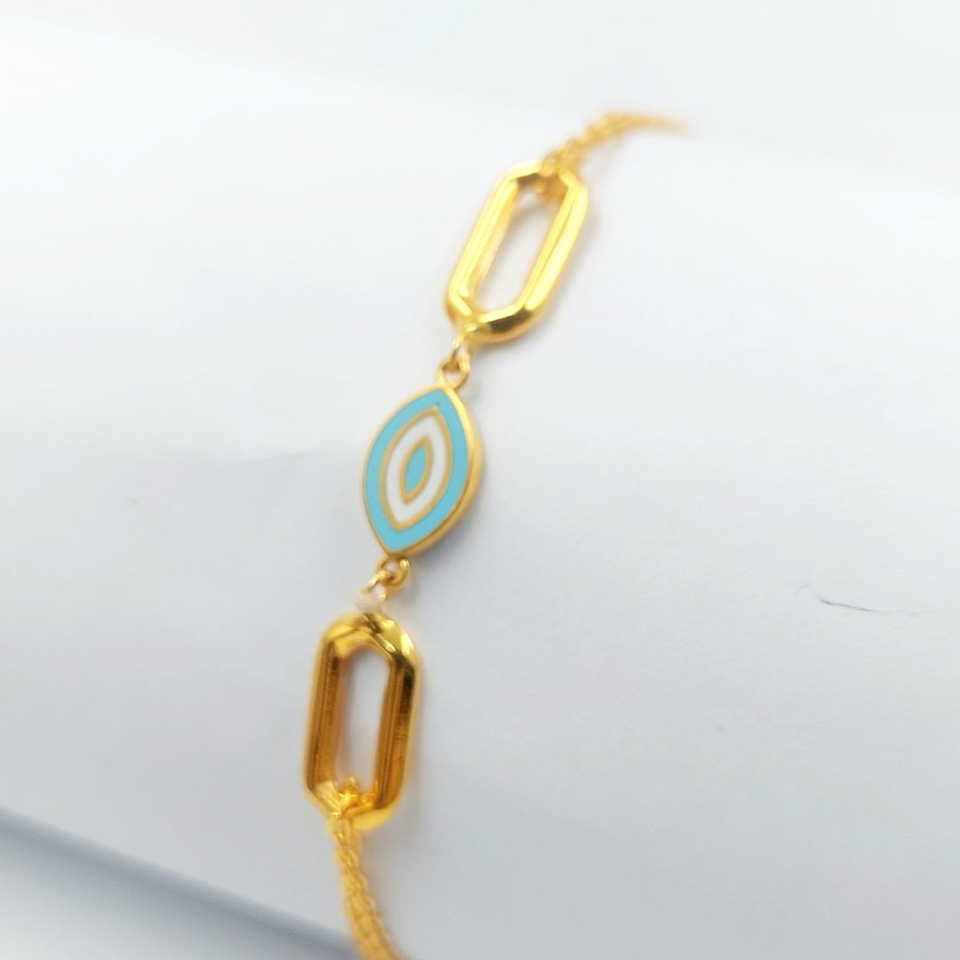 Enameled Deluxe Bracelet Made of 21K Gold by Saeed Jewelry 
