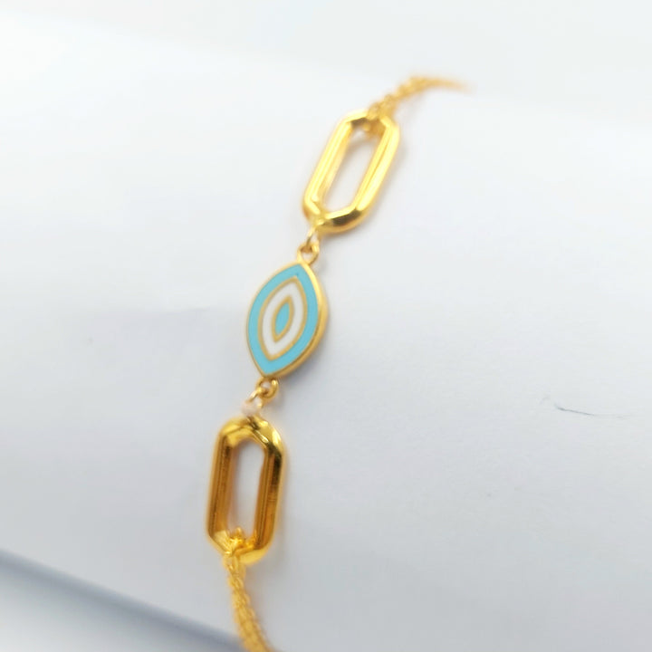 Enameled Deluxe Bracelet Made of 21K Gold by Saeed Jewelry 