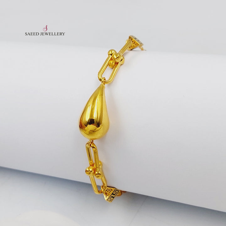 21K Gold Enameled Almond Bracelet by Saeed Jewelry - Image 3