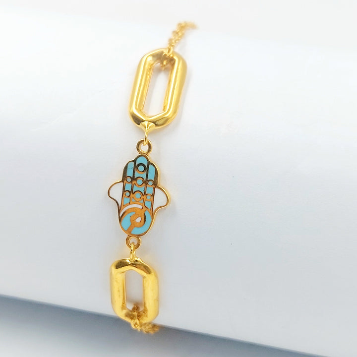 Enameled Deluxe Bracelet Made of 21K Gold by Saeed Jewelry 