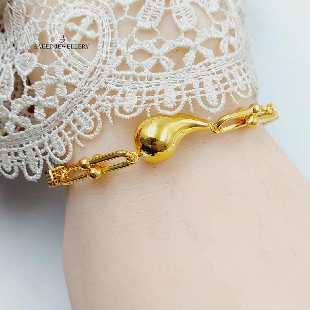 21K Gold Enameled Almond Bracelet by Saeed Jewelry - Image 5