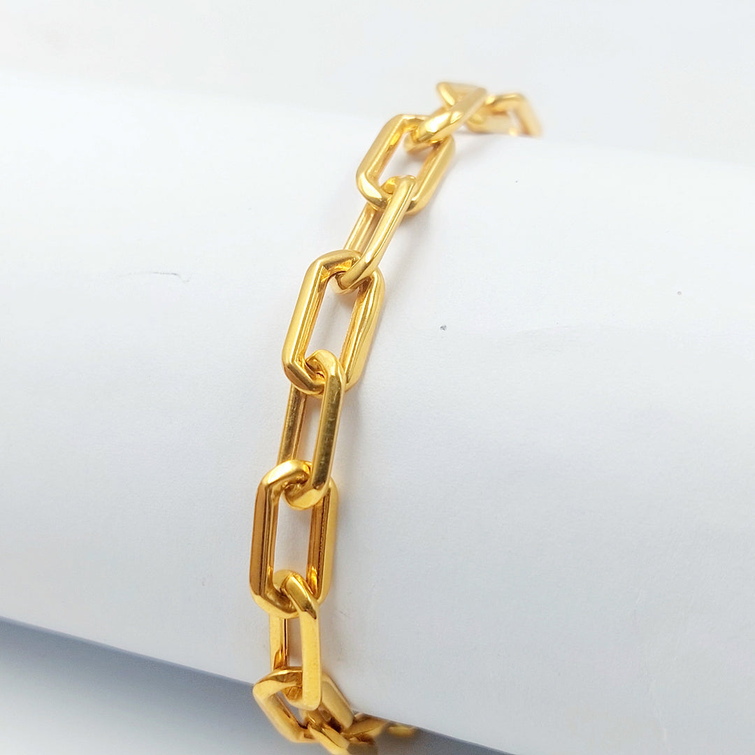 Enameled Paperclip Bracelet Made of 21K Gold by Saeed Jewelry 
