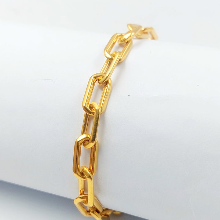 Enameled Paperclip Bracelet Made of 21K Gold by Saeed Jewelry 