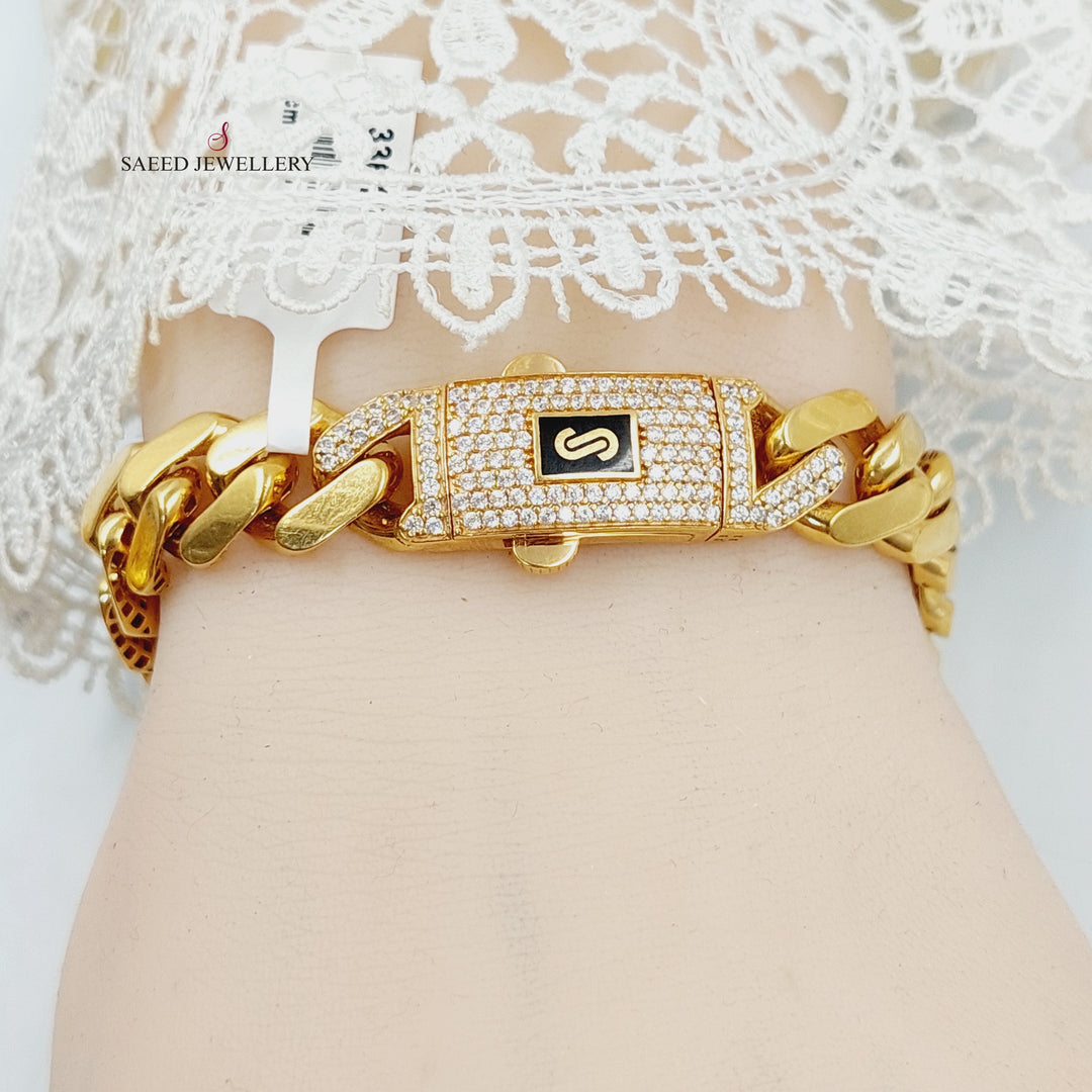 21K اسوارة جنزير مينا مرصع-مجوهرات الشيخ سعيد-Saeed Jewelry 