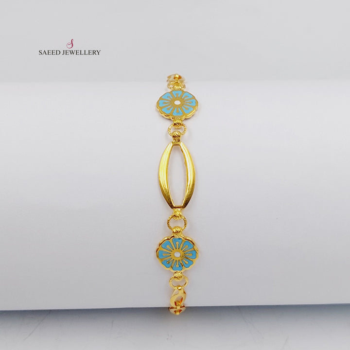 21K Gold Enameled Turkish Bracelet by Saeed Jewelry - Image 1