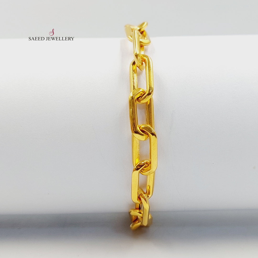 Enameled Paperclip Bracelet Made of 21K Gold by Saeed Jewelry 