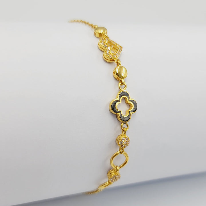 21K اسوارة تركي مينا مرصع-مجوهرات الشيخ سعيد-Saeed Jewelry 