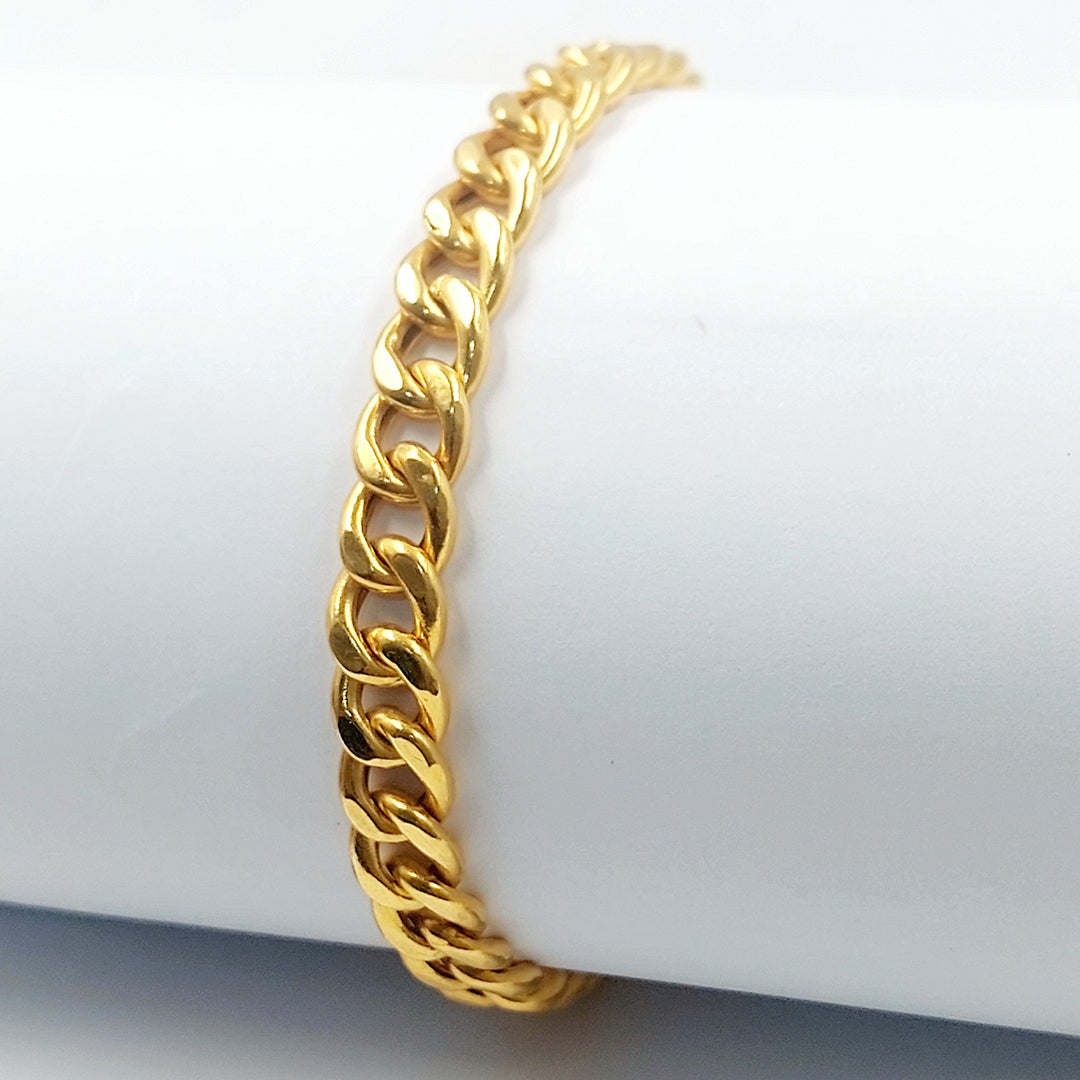 Enameled Cuban Links Bracelet Made of 21K Gold by Saeed Jewelry 