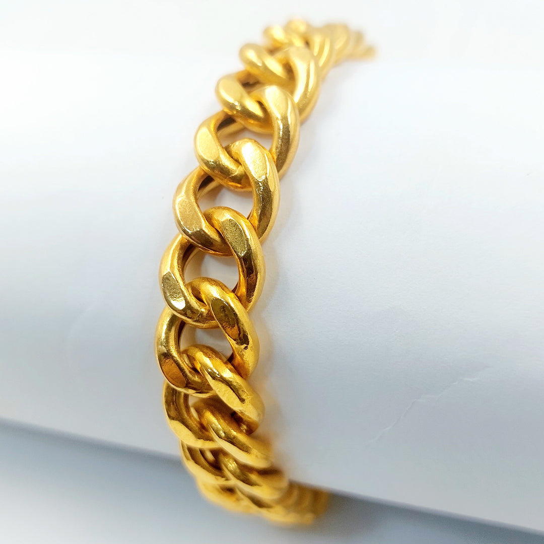 Enameled Cuban Links Bracelet Made of 21K Gold by Saeed Jewelry 